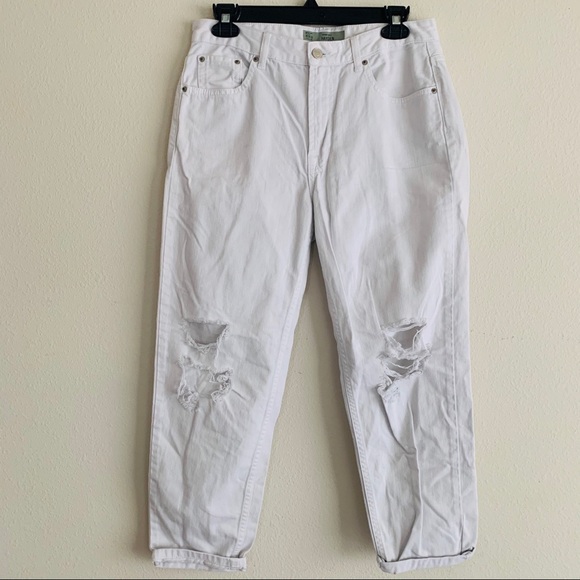 Top Shop Hayden White High Waist Ripped Jeans - Picture 2 of 5